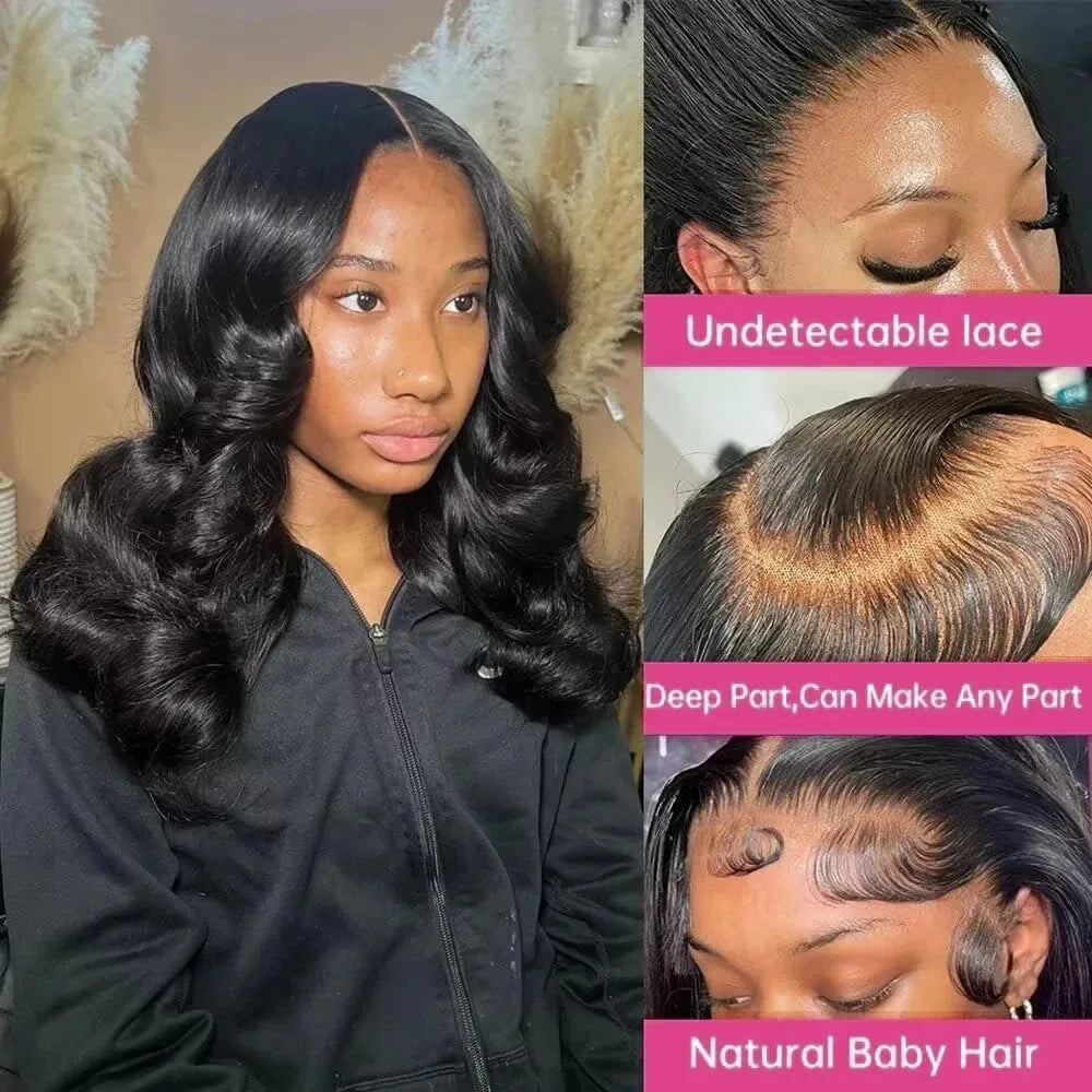 Brazilian Body Wave Bob Wig | 13x6 HD Transparent Lace Front & 13x4 Lace Frontal Human Hair Wig (Pre-Plucked 14-16 Inch for Women) Luxegan