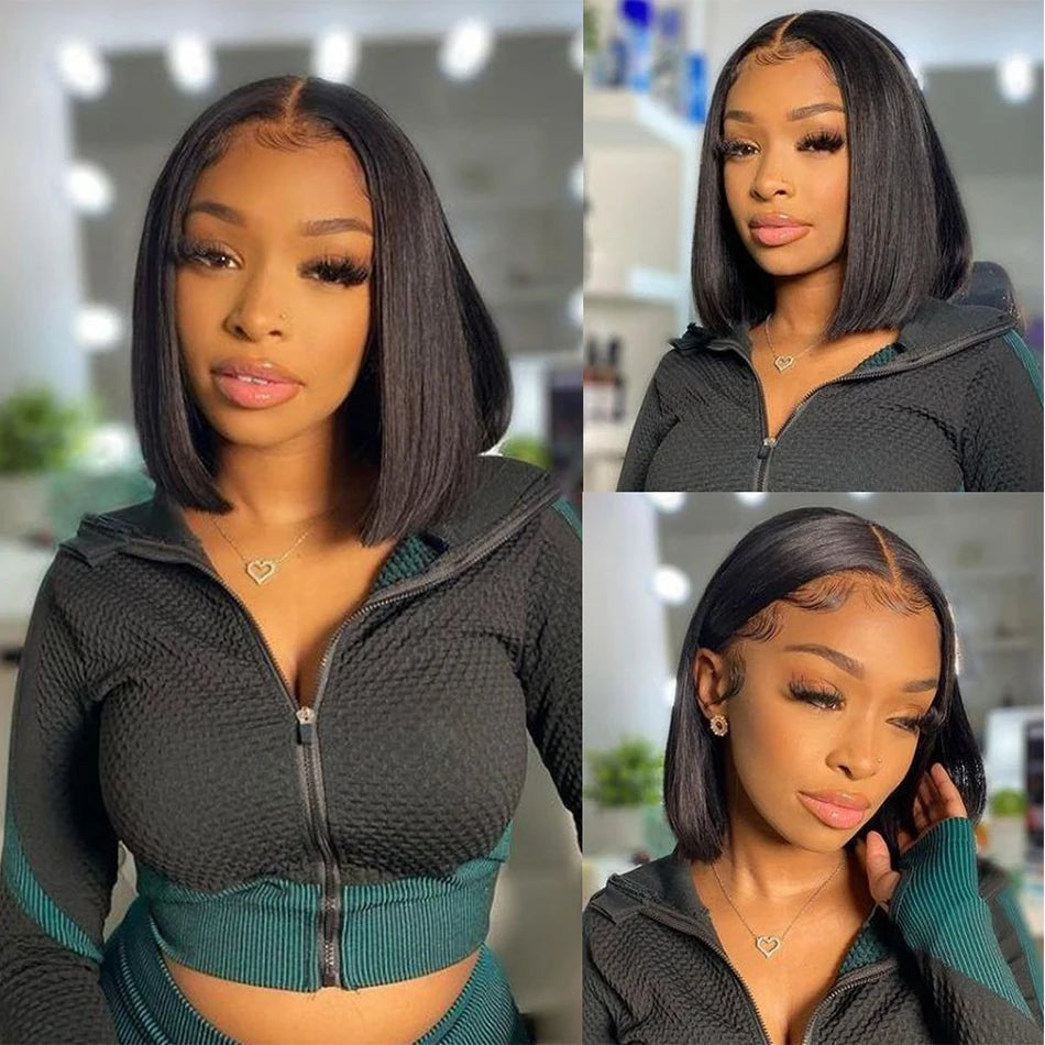 Brazilian Straight Bob Wig | Glueless Lace Front Wig | 180% Density | 4-16 Inches