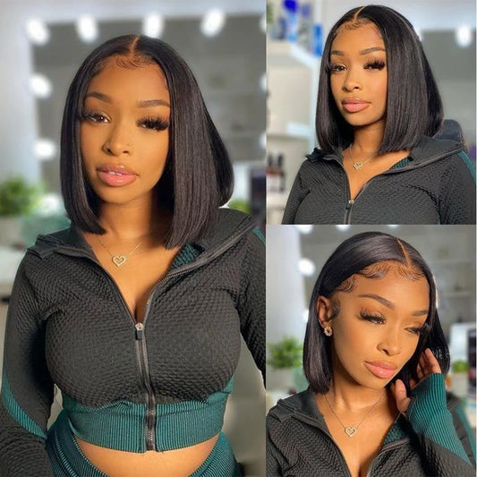 Brazilian Straight Bob Wig | Glueless Lace Front Wig | 180% Density | 4-16 Inches