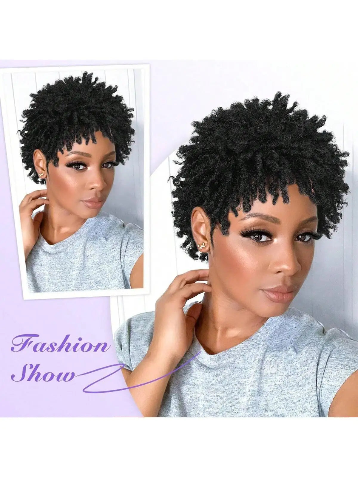 Short Afro Faux Dreads Wig | Heat Resistant Synthetic Braids | Unisex Wig for Black Women & Men - Luxegan