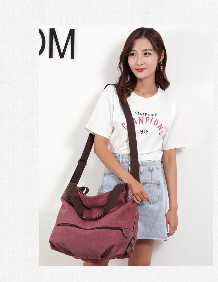 Canvas Square Shoulder Bag | Soft Versatile Spring/Summer Messenger Luxegan