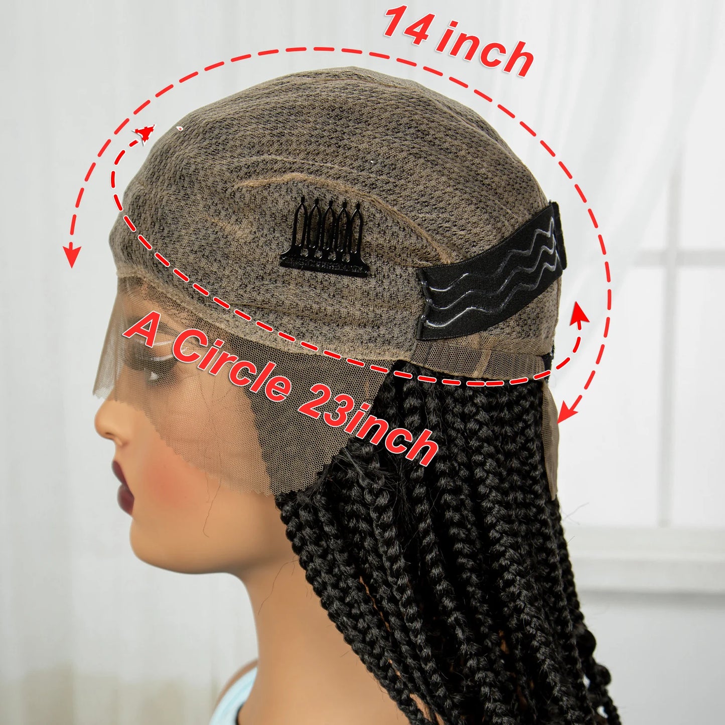 16" Deep Wave Knotless Braids Wig | Natural Curly Full Lace | Baby Hair Luxegan