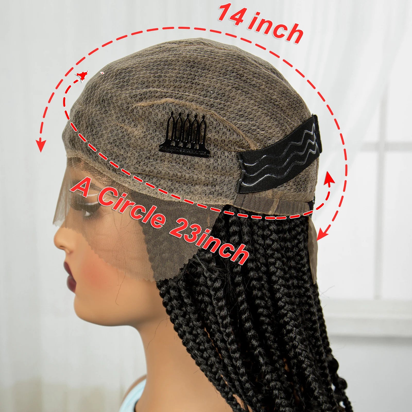 16" Deep Wave Knotless Braids Wig | Natural Curly Full Lace | Baby Hair Luxegan