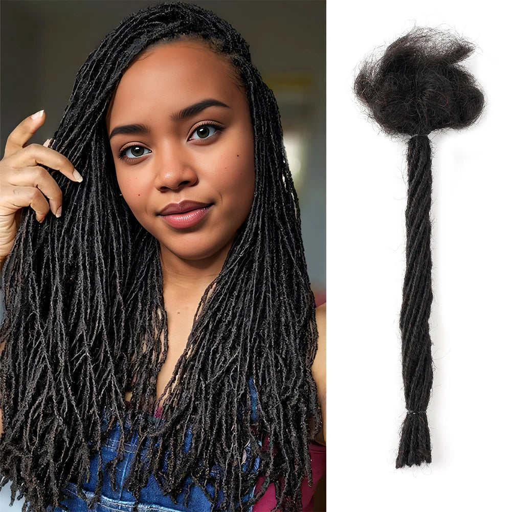 0.2cm Microlocks Extensions | Brazilian Human Hair Dreadlocks | Crochet Braids | 10 Strands