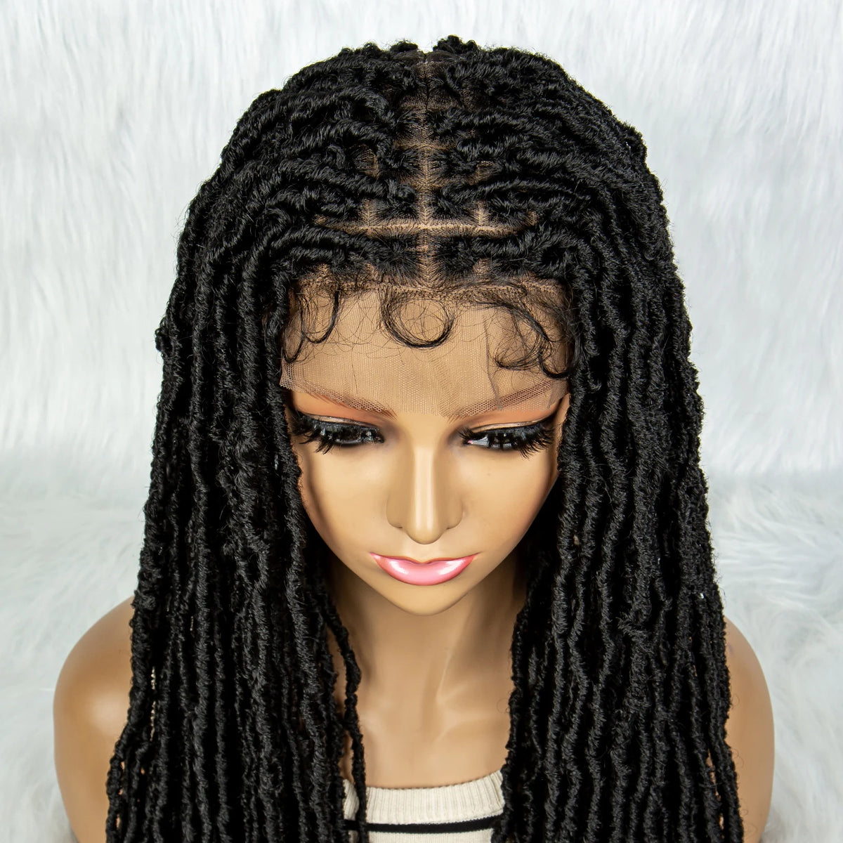 Pink & Blue Braided Wig | Full Lace Butterfly Locs & Dreadlocks