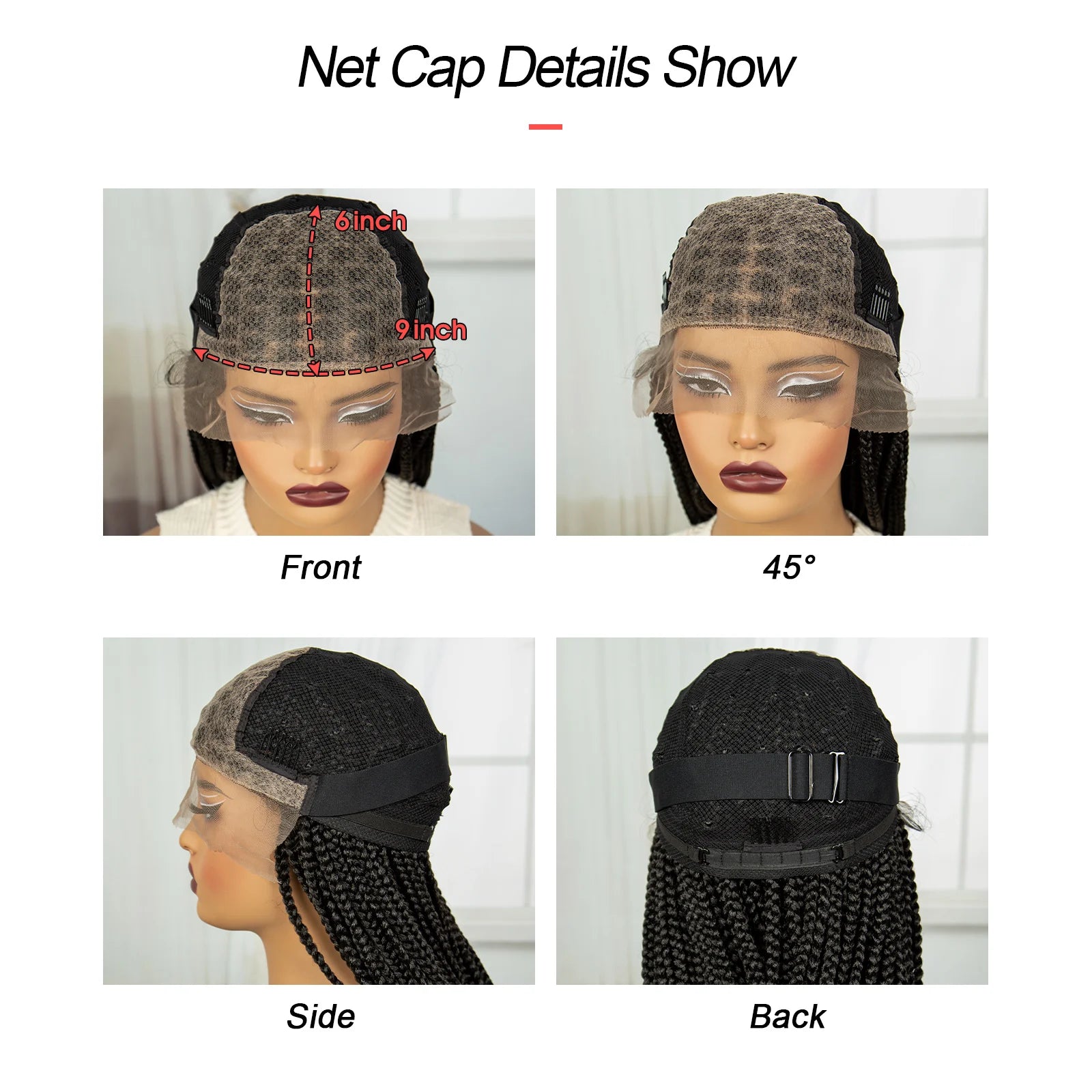 36" Ombre Knotless Braids Wig | 1B/27 | 9x6 Lace Front | Baby Hair Luxegan