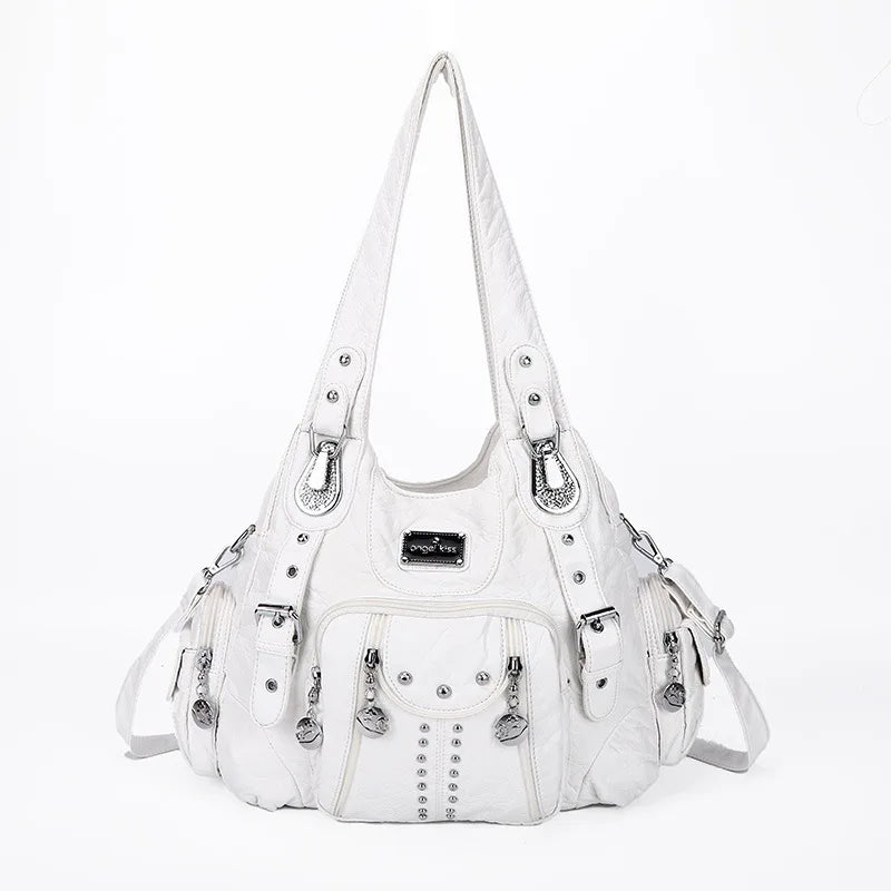 Women’s Soft PU Leather Dumpling Bag | Trendy "Bun" Style Hobo Shoulder Purse | Mid-Size Casual Crossbody for Daily Matching Luxegan