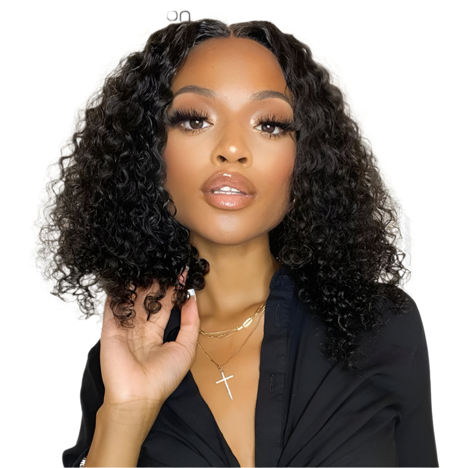 12A Glueless Water Wave Bob Wig | 180% Density Ready-to-Wear T-Part Lace Front (On Sale)