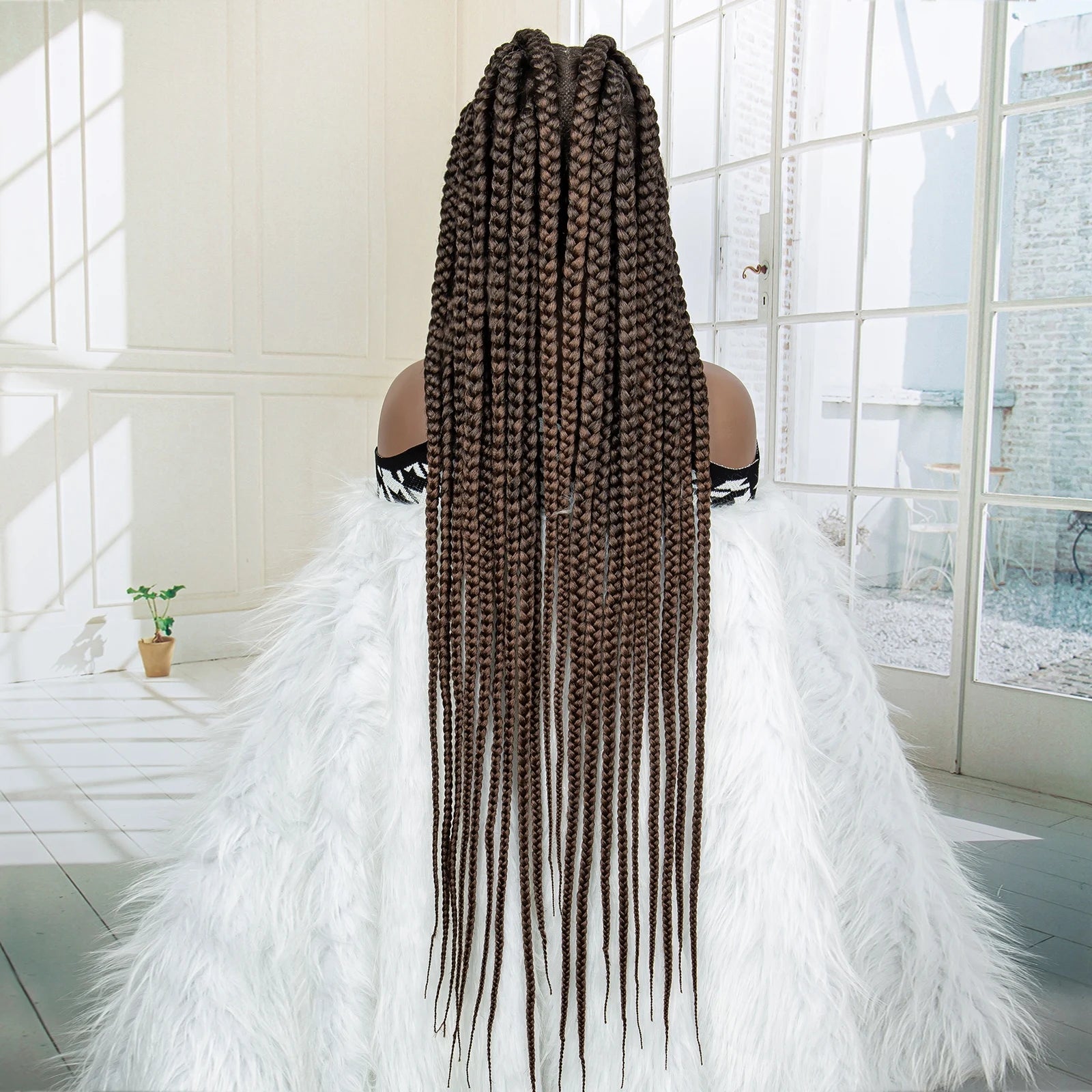 Jumbo Cornrow & Knotless Box Braids Wig | Full Lace | Baby Hair | Black Women Luxegan