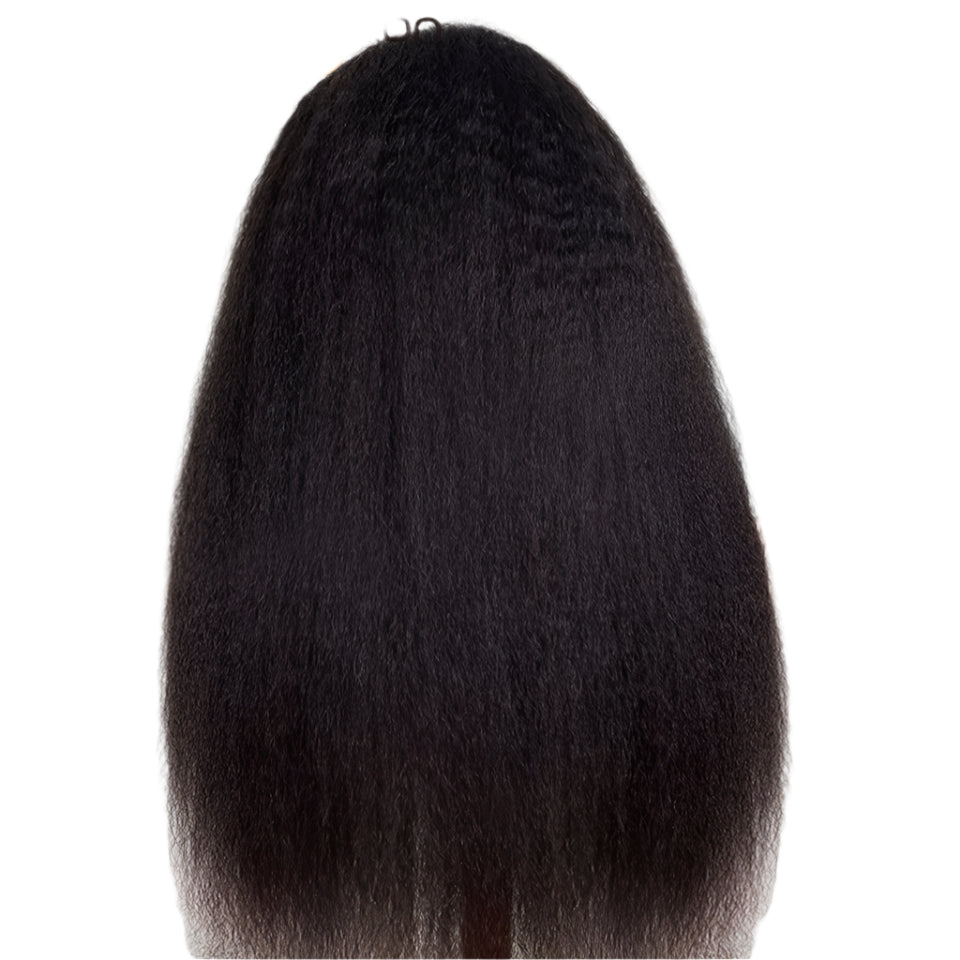 22-Inch Kinky Straight U-Part Wig | Glueless V-Shape Human Hair Luxegan