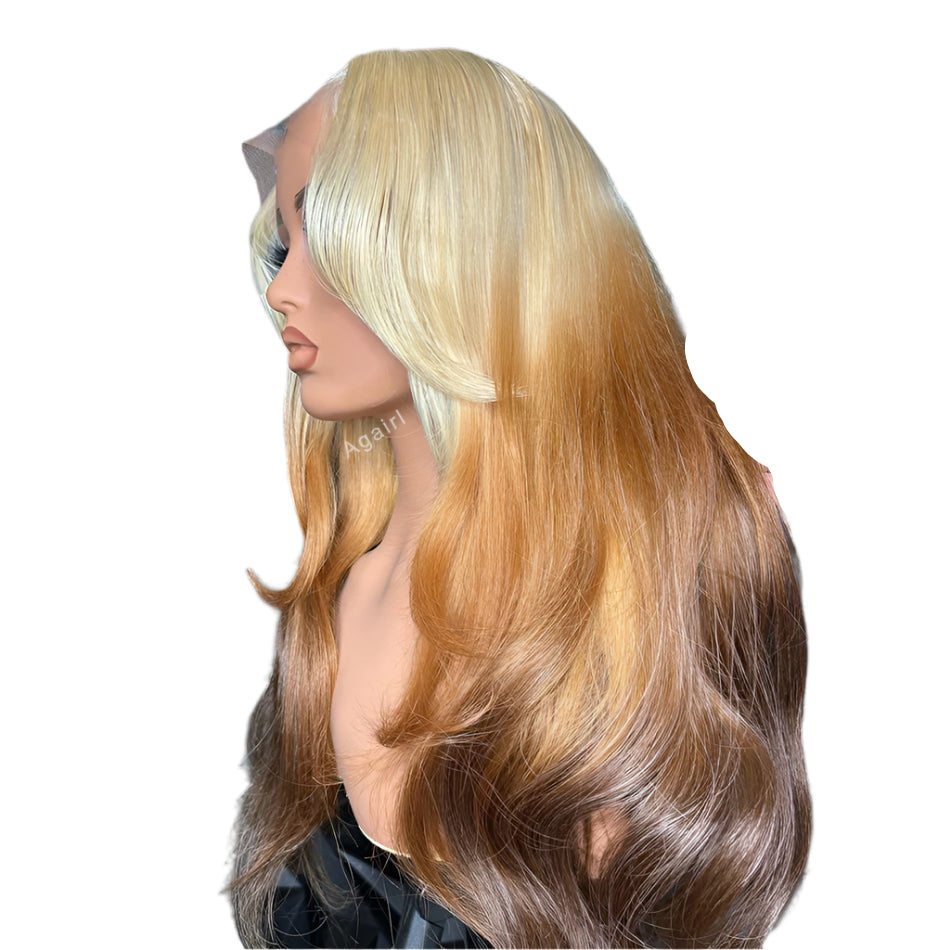 Ombre 613 Blonde & Brown 13x6 Lace Frontal Wig | Human Hair Body Wave Luxegan