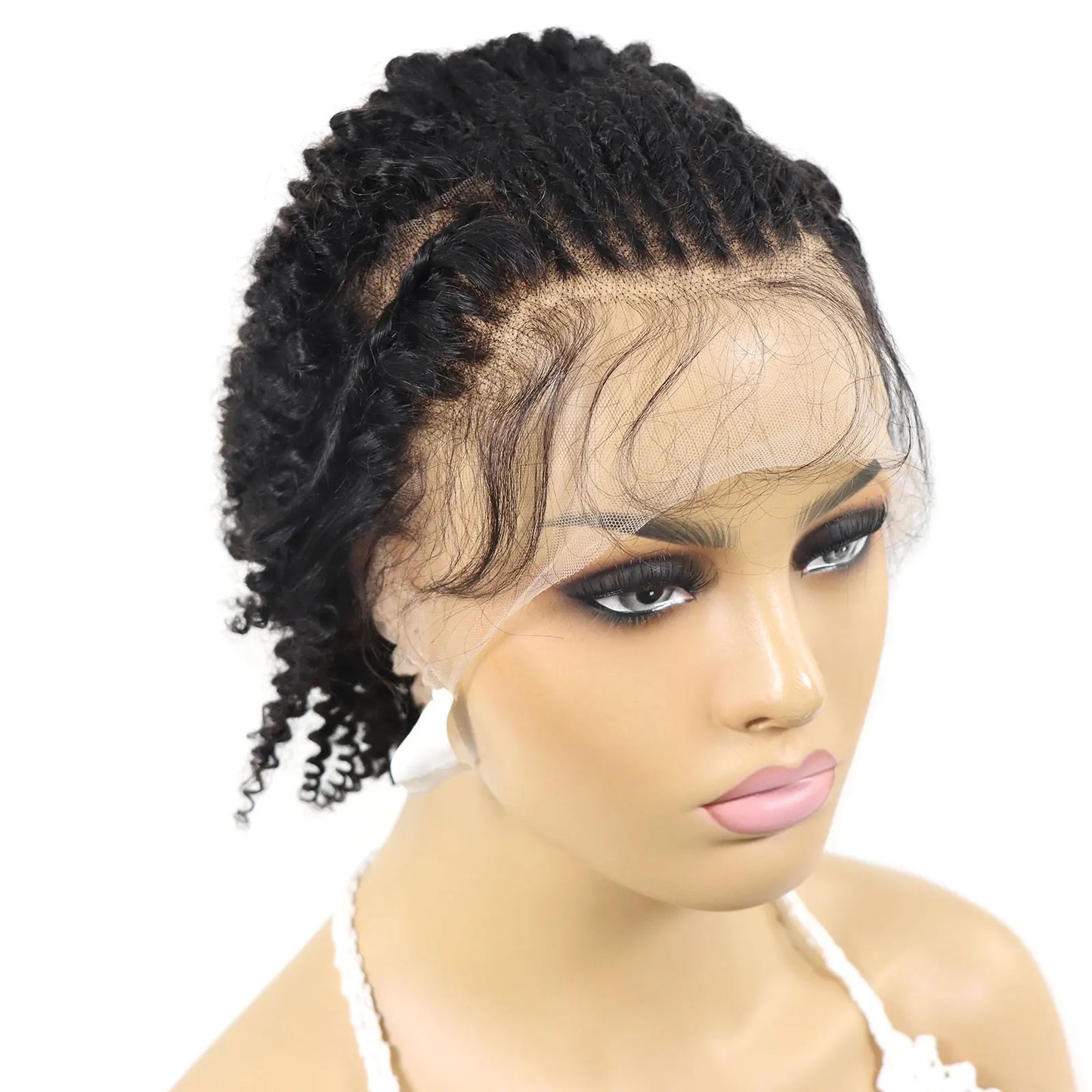 Kinky Curly Braided Bob Wig | Full Lace | Human Hair | Baby Hair | Brazilian Remy Hair | 180% Density
