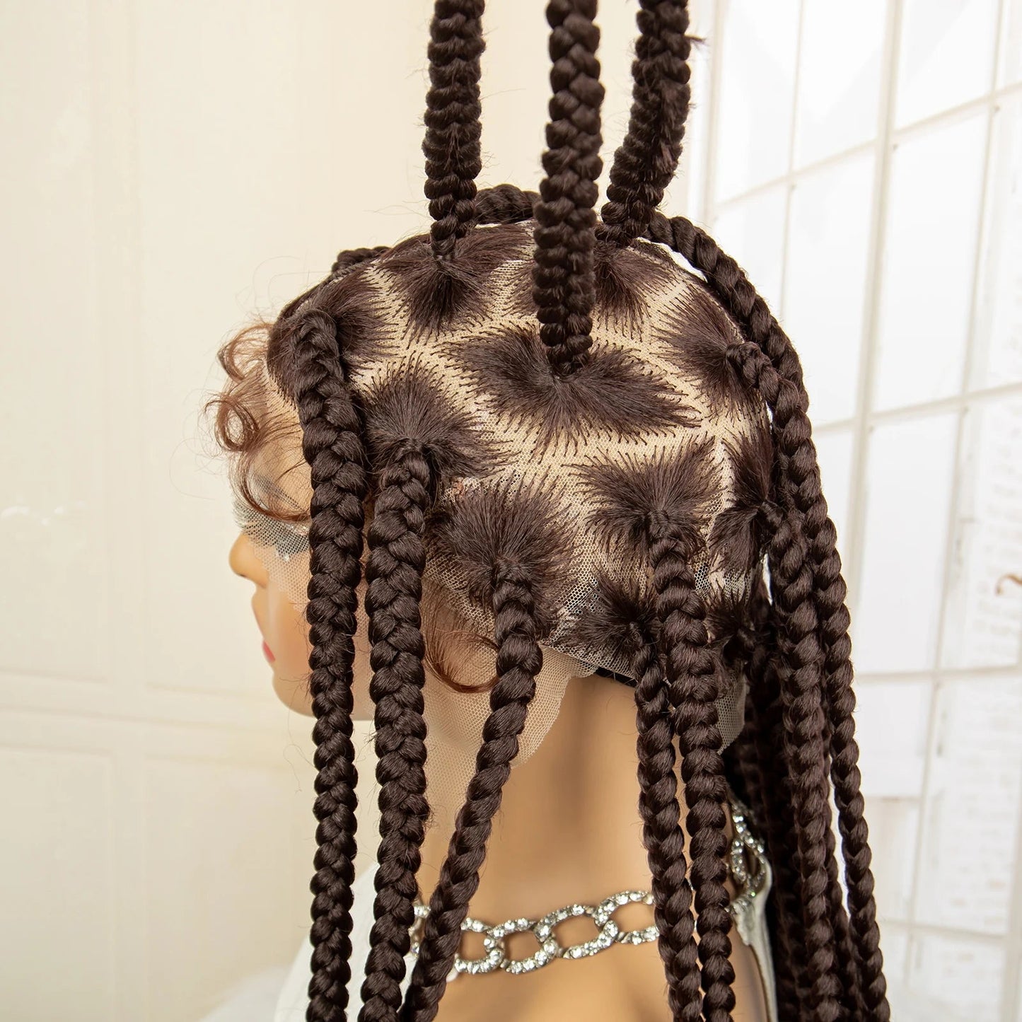 Jumbo Cornrow & Knotless Box Braids Wig | Full Lace | Baby Hair | Black Women Luxegan