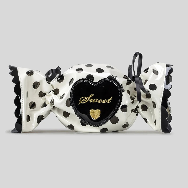 Cute Candy Design Crossbody Bag for Women | Creative Harajuku Love Hearts Shoulder Bag | Colorful PVC "Pillow" Purse & Funny Hip-Hop Accessory for Girls Luxegan