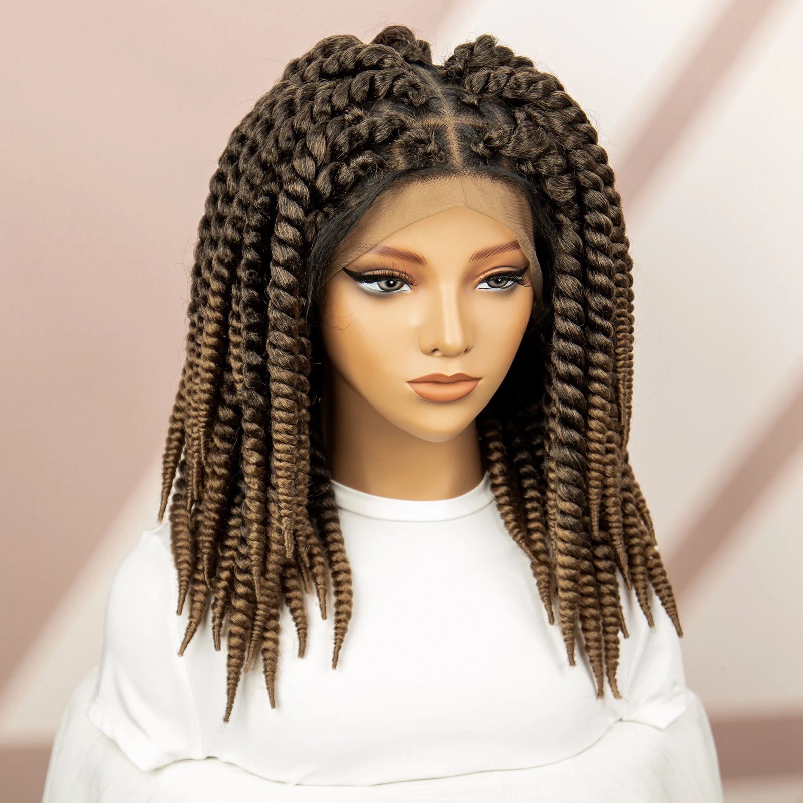 Twisted Braided Wig | Bob Twist Crochet Wig | Full Lace Braided Wig for Black Women | Kanekalon Hair