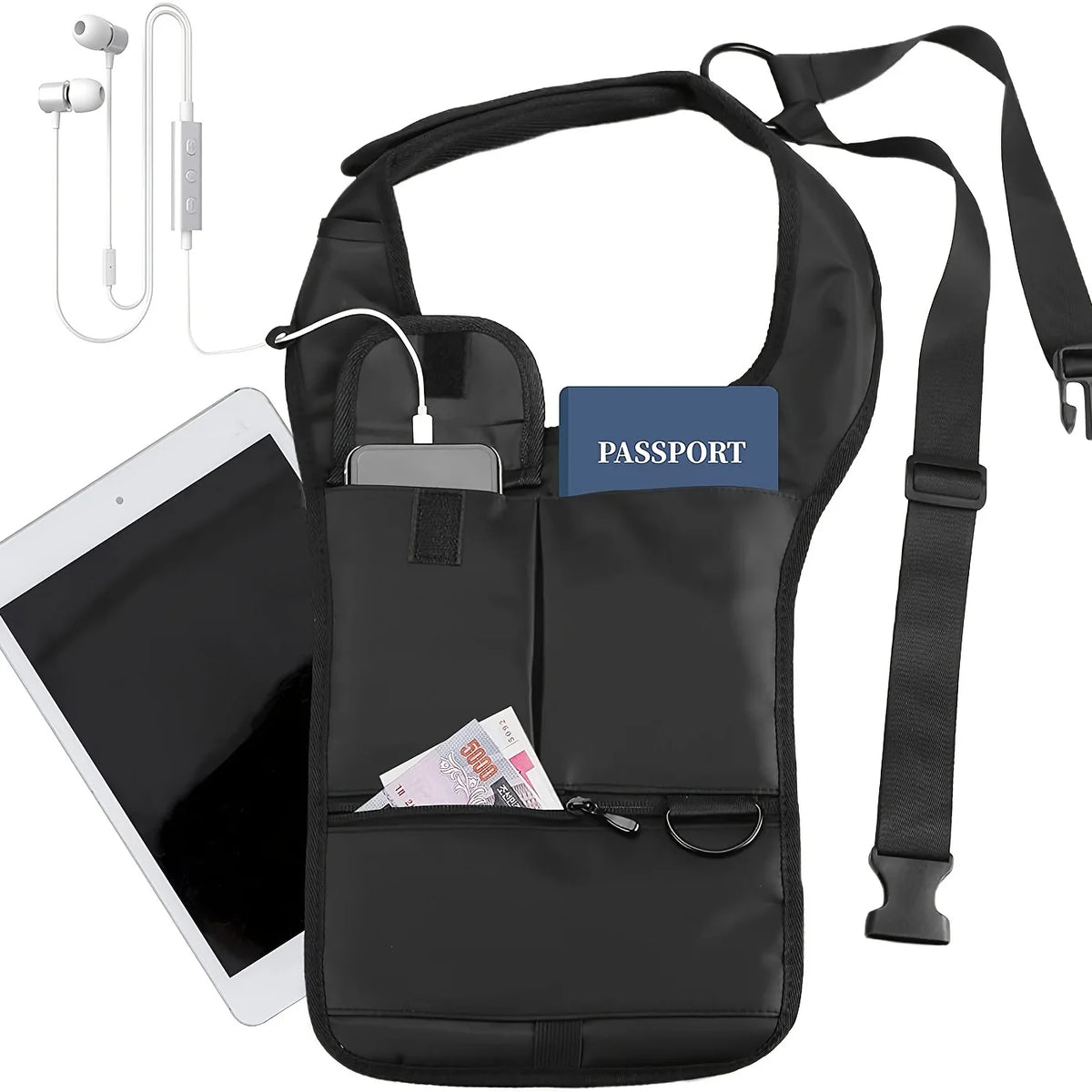 Anti-Pry Organizer Hidden Underarm Bag Inspector Leather Case Tablet Card Holder Wallet Men's Chest Bag Shoulder Bag Luxegan