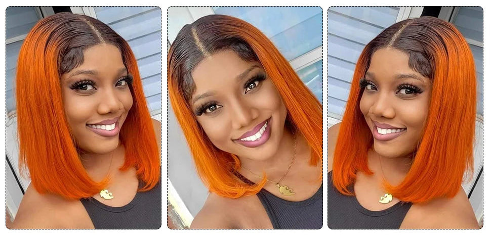 180% Density Honey Blonde Bob Wig | Straight T-Part Lace Front Brazilian Human Hair Luxegan
