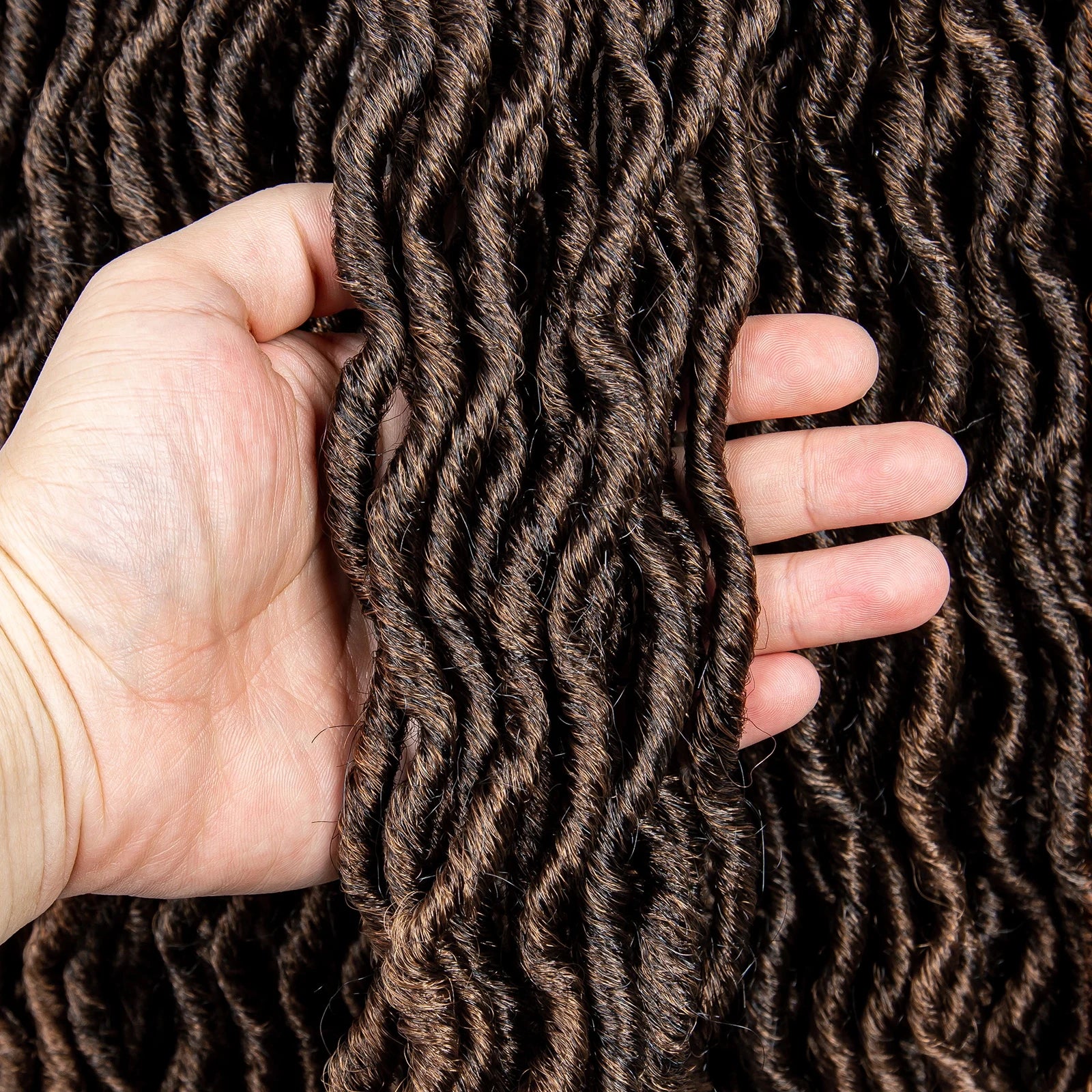 26" Goddess Locs Braided Wig | Lace Front Faux Locs Wig with Baby Hair | Synthetic Dreadlock Braids Wig for Women | Transparent Lace