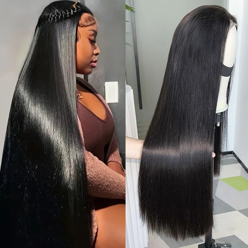 GDYLuxury 250% Density HD Lace Frontal Wig | Super Double Drawn Straight Virgin Human Hair | Natural Black Luxegan