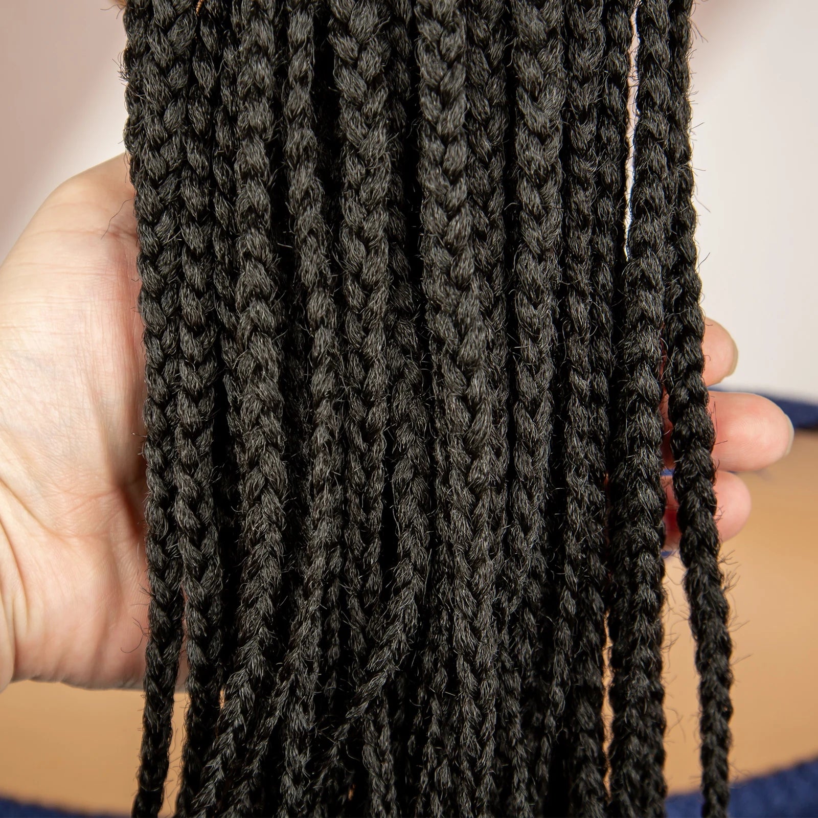 Bangs Ponytail Braided Wig with Headband | 27/613 Leopard Print Hair | Synthetic Daily Use Wig | Long Braids