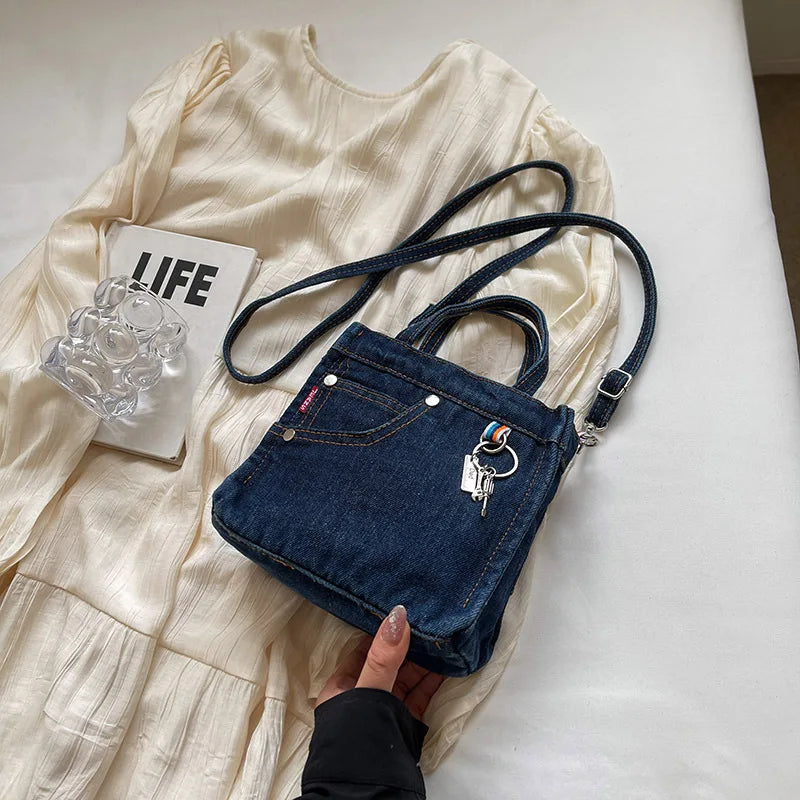 Ladies' Crossbody Bags | Creative Retro Washed Denim & Personalized Fashionable Versatile Handbags (High-quality Shoulder Bags for Girls) Luxegan