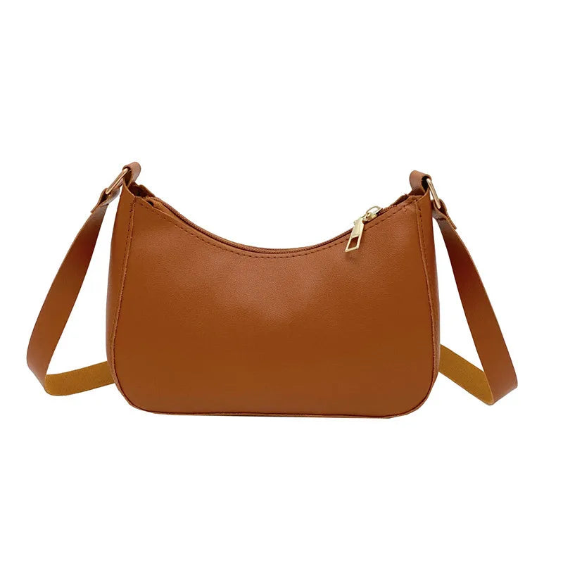 Retro Forearm Bag for Women | PU Leather Bow Handbag & Baguette Shoulder Bag (Western Style Underarm Bag, Casual Tote) Luxegan