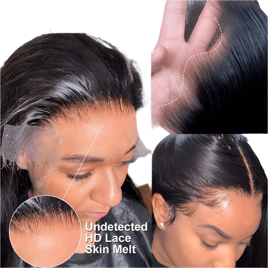 Wear & Go HD Transparent Lace Wig | 13x4 Lace Front & 5x5 Lace Closure | Glueless Straight Remy Human Hair Luxegan