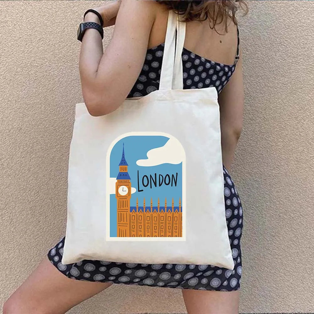 Woman's Large Capacity Canvas Tote Bag | Stylish Travel & Shopping Shoulder Handbag (Work, Gym, Grocery, Eco-Friendly) Luxegan