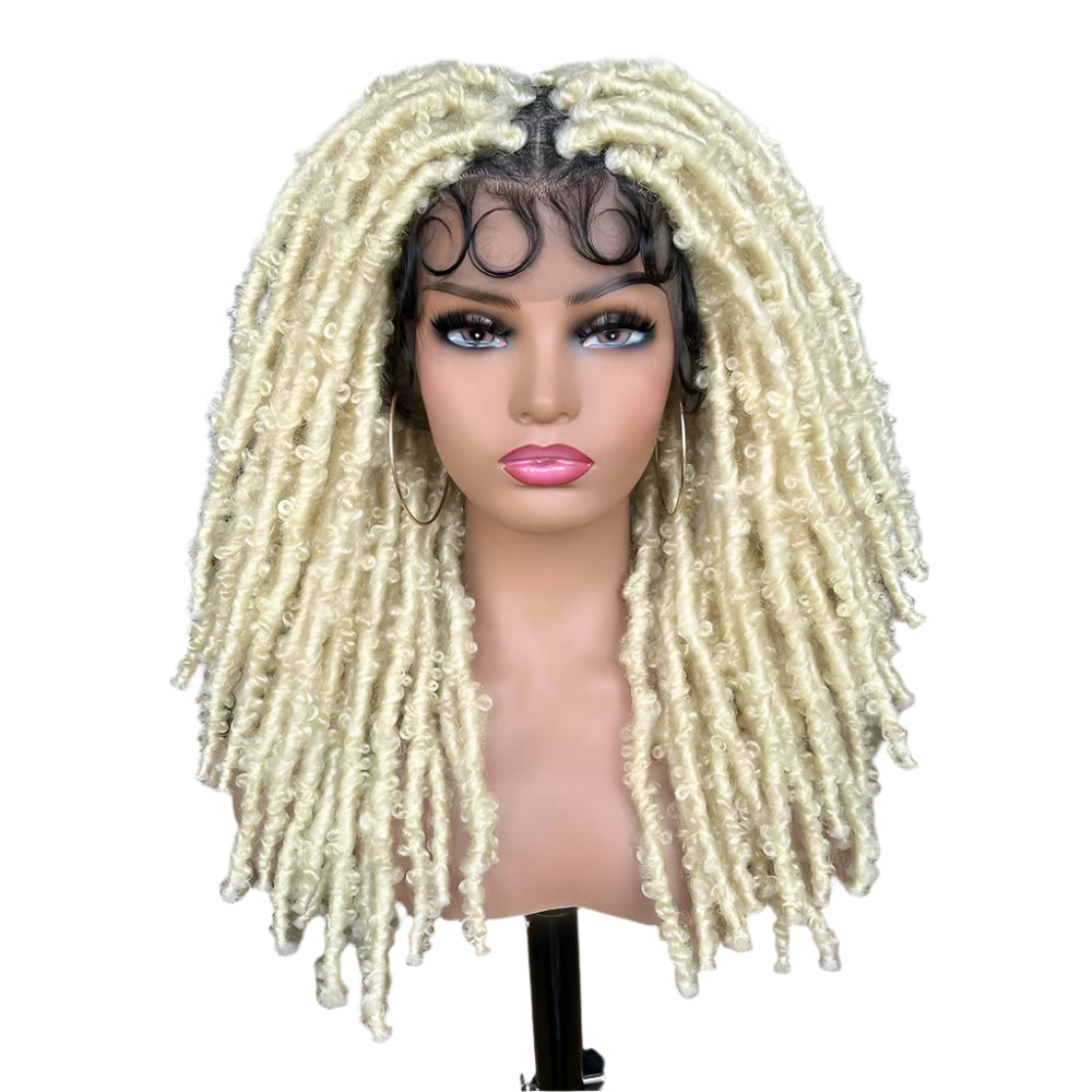 Blue Butterfly Locs Full Lace Braided Wig | 20" Faux Locs | Crochet Hair | Synthetic Braids | Women