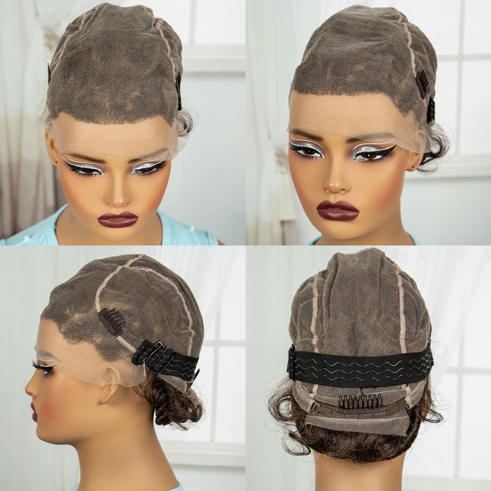 Burgundy Full Lace Synthetic Braided Wig | Knotless Box Braids & Bantu Knots | Lace Front Wig with Baby Hair for Black Women