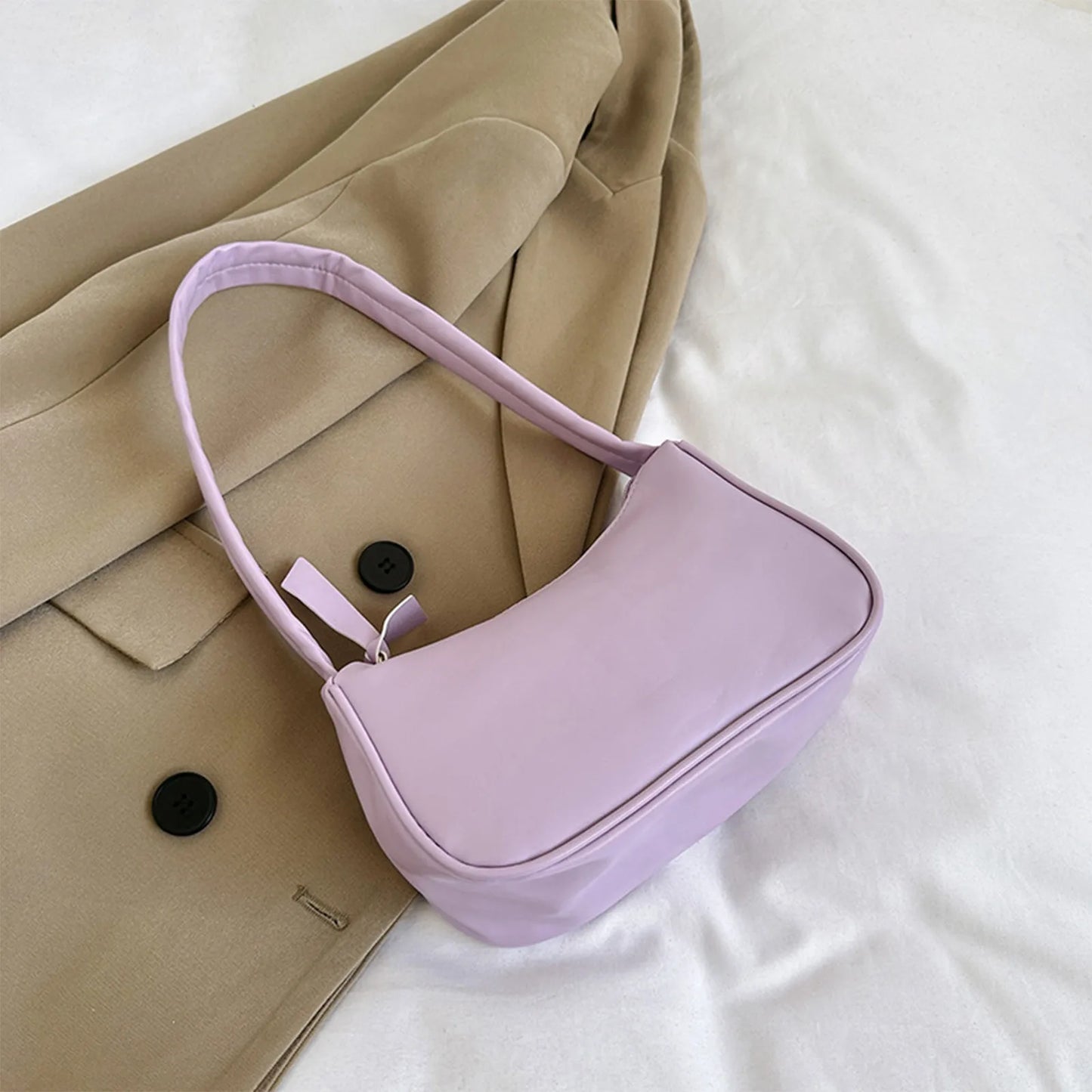 Retro Women's Solid Color Zipper Phone Bag | Hand Bag, Shoulder Bag & Armpit Bag (Mochilas Para Mujer, Mochila Y2k) Luxegan