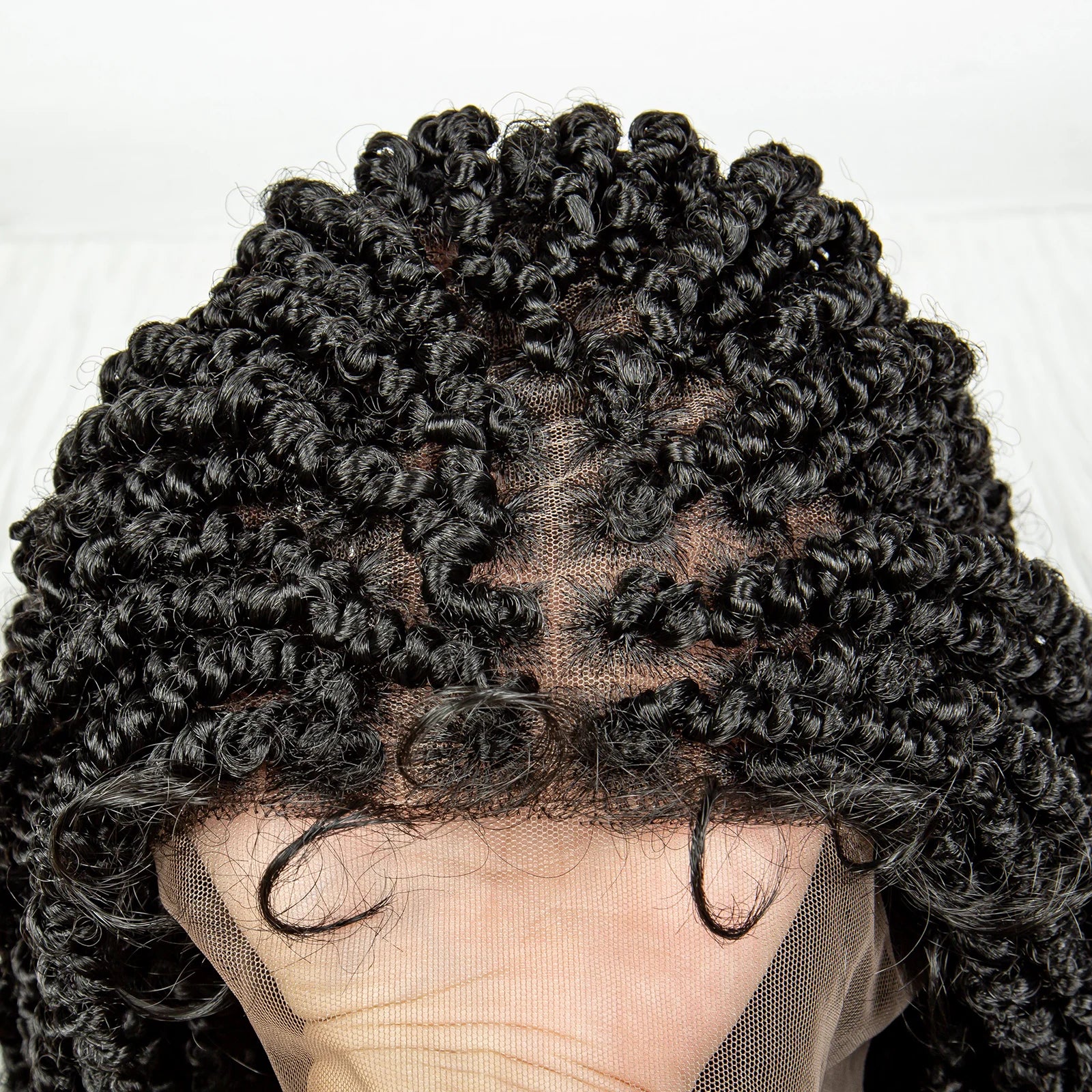 Short Curly Crochet Braided Wig with Baby Hair | Knotless Lace Front Wig for Black Women | Synthetic Braids Luxegan