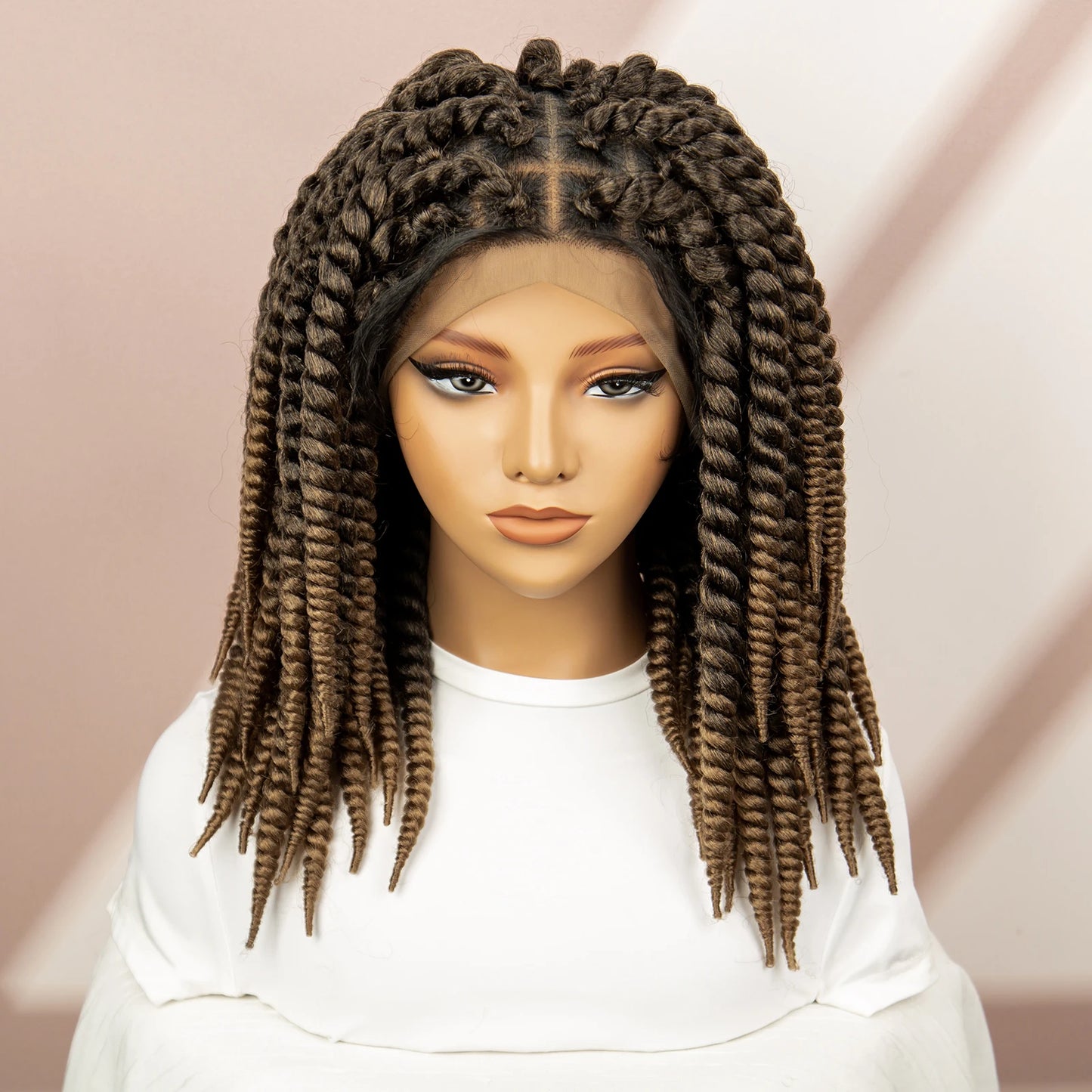 Twisted Braided Wig | Bob Twist Crochet Wig | Full Lace Braided Wig for Black Women | Kanekalon Hair