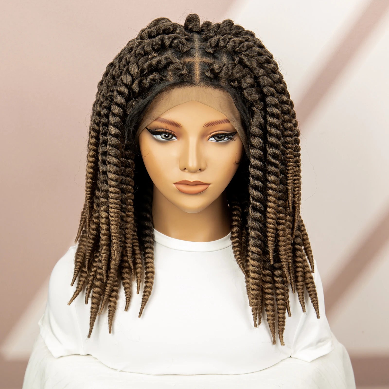 Twisted Braided Wig | Bob Twist Crochet Wig | Full Lace Braided Wig for Black Women | Kanekalon Hair