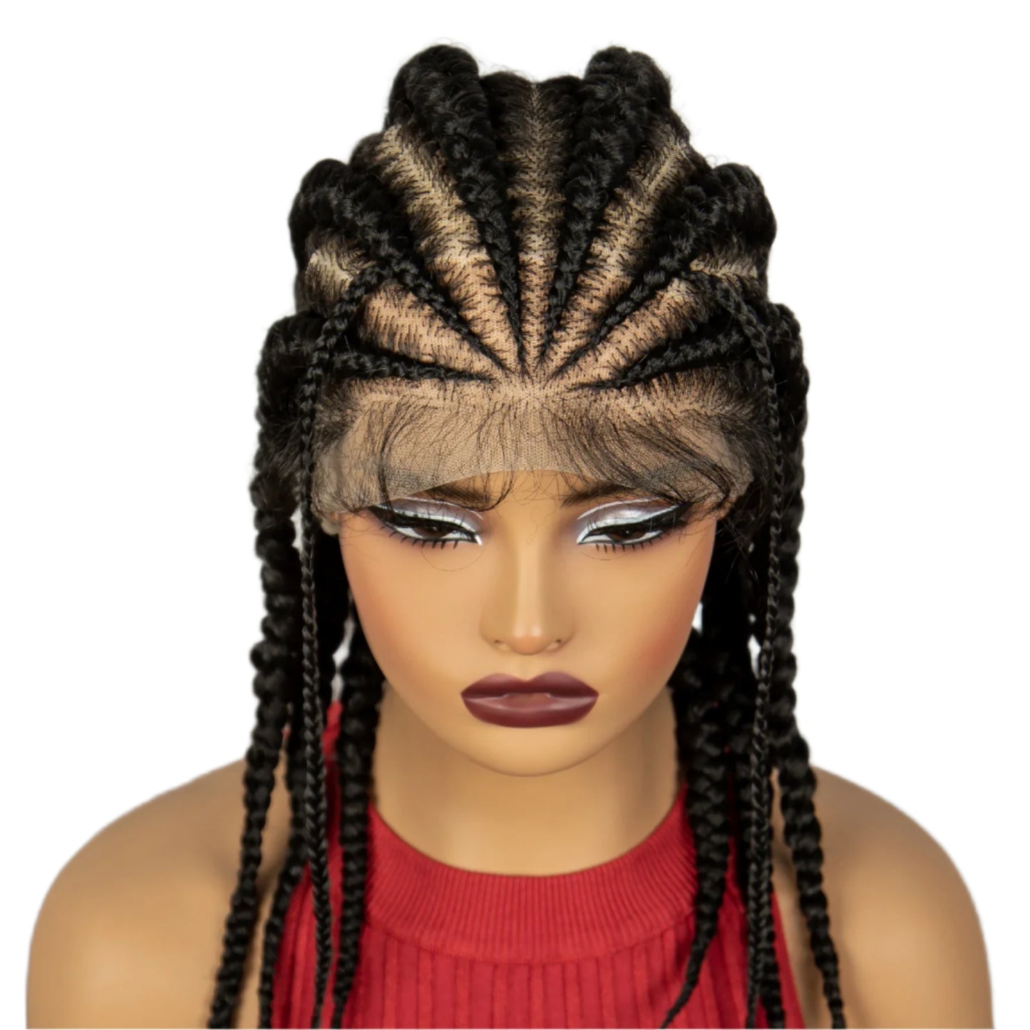 18" Natural Braided Wig | Full Lace | Baby Hair | Everyday Style Luxegan