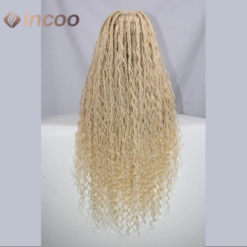 613 Blonde & Burgundy Butterfly Braids Wig | 36" Full Lace | Goddess Locs & Box Braids Luxegan