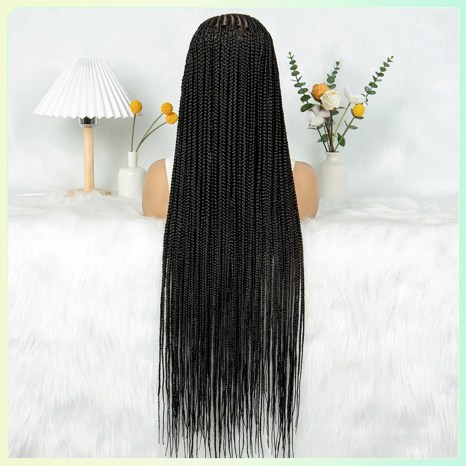 Full Lace Cornrow Knotless Box Braids Wig with Baby Hair Luxegan