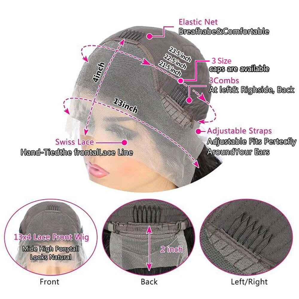 200% Density 13x4 Body Wave HD Transparent Lace Front Wig | Glueless Pre-Plucked Human Hair Luxegan