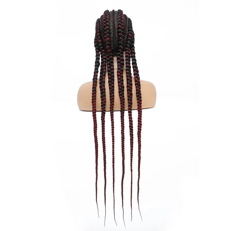 36" Jumbo Knotless Box Braids Wig | Incoo Full Lace Cornrow Wig | Transparent Lace | African Braided Hair