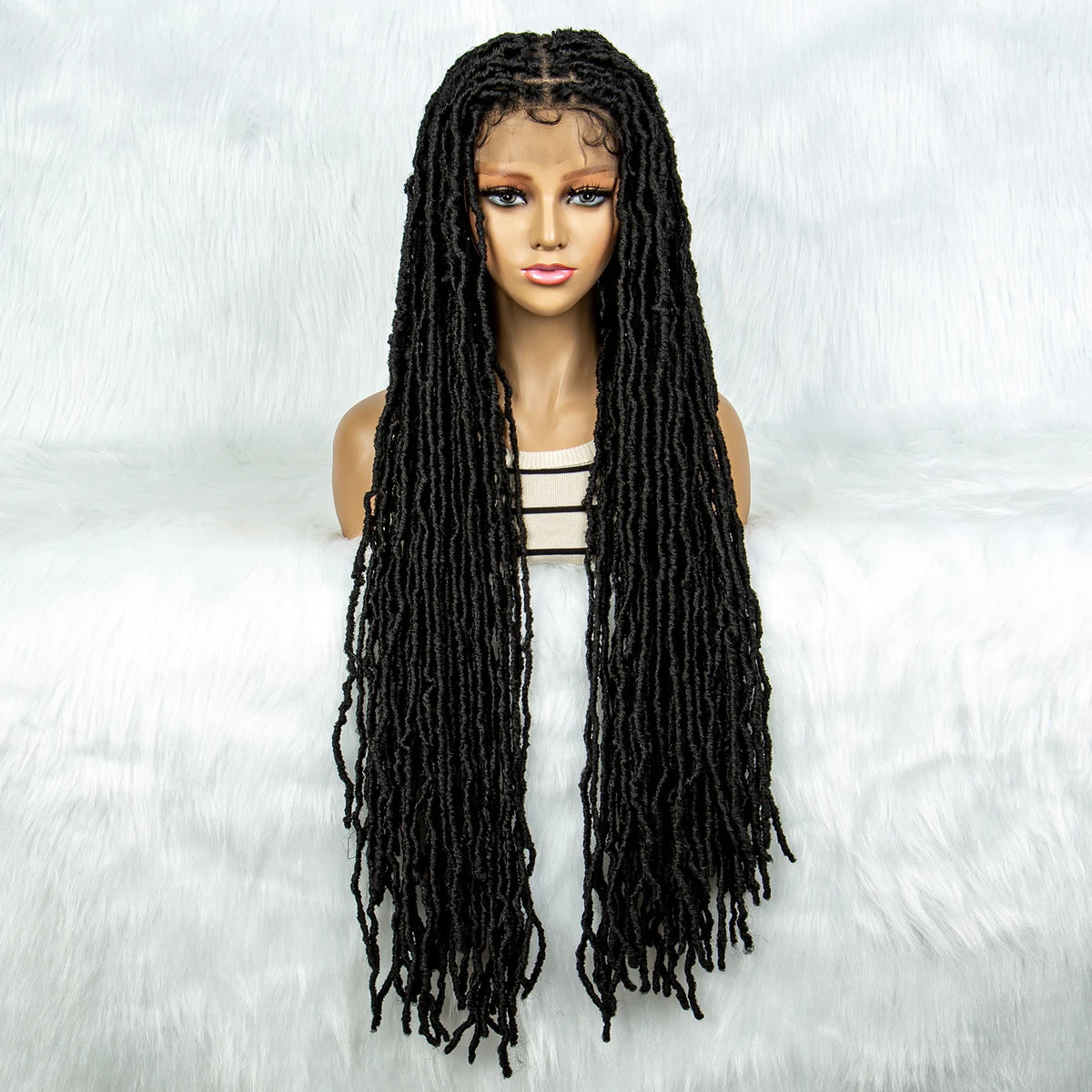 Pink & Blue Braided Wig | Full Lace Butterfly Locs & Dreadlocks