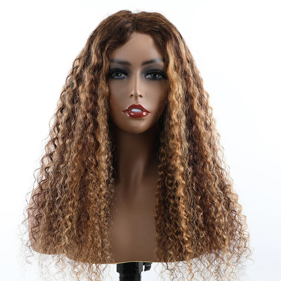 ISEE Hair Ombre 4/27 Honey Blonde Water Wave HD Lace Front Human Hair Wig | Glueless & Pre-Cut 6x4 Closure Luxegan