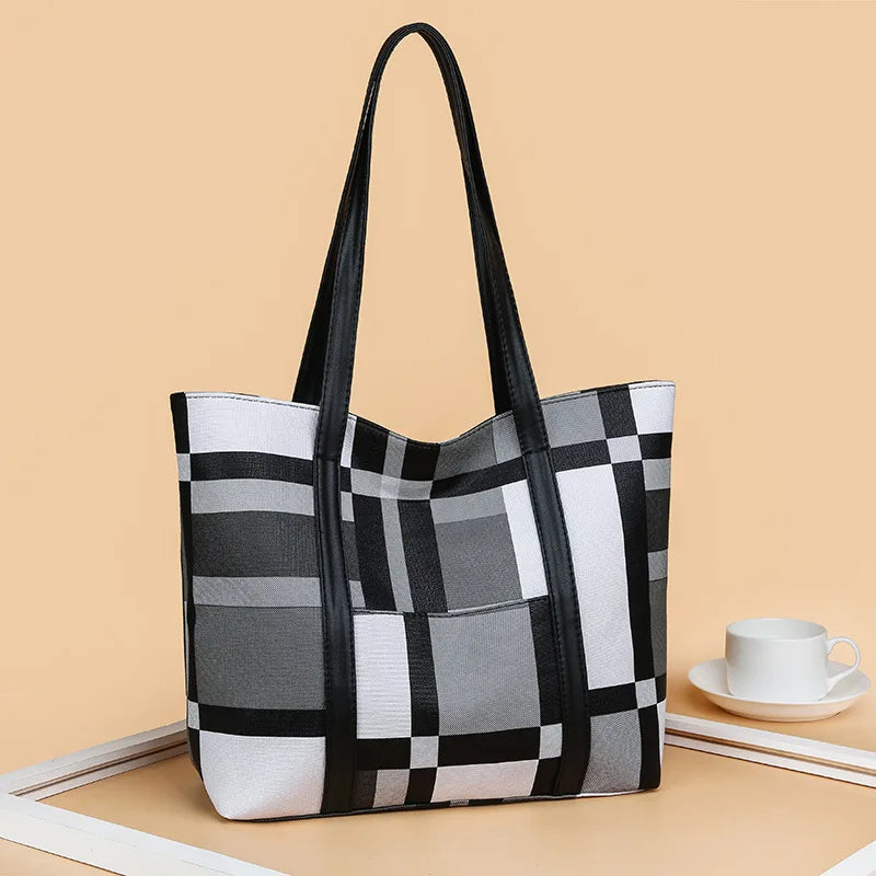 Tote Bag Women's | New Fashion Lightweight & Large Capacity Checkered Handbag Luxegan