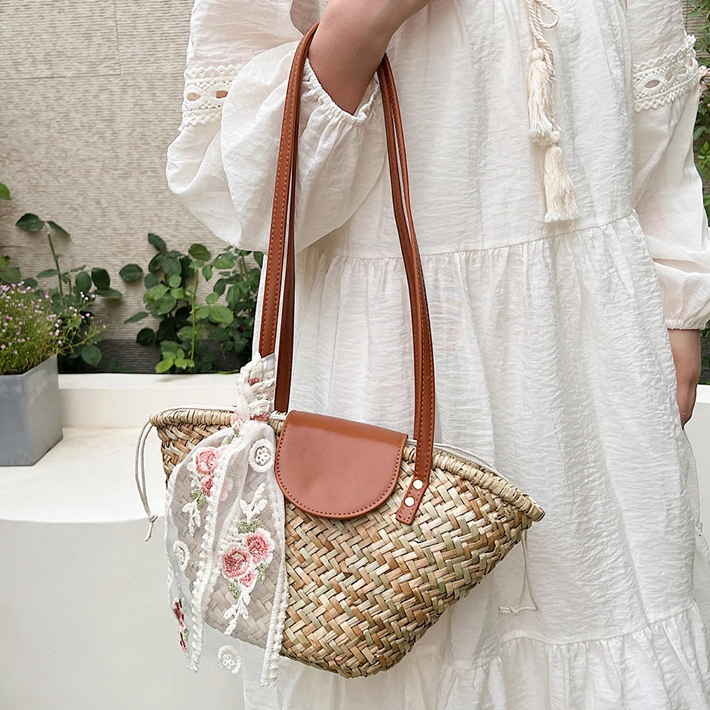 Women's Straw Woven Handbag | Summer Beach Casual Tote Bag & Large Capacity Clutch Luxegan