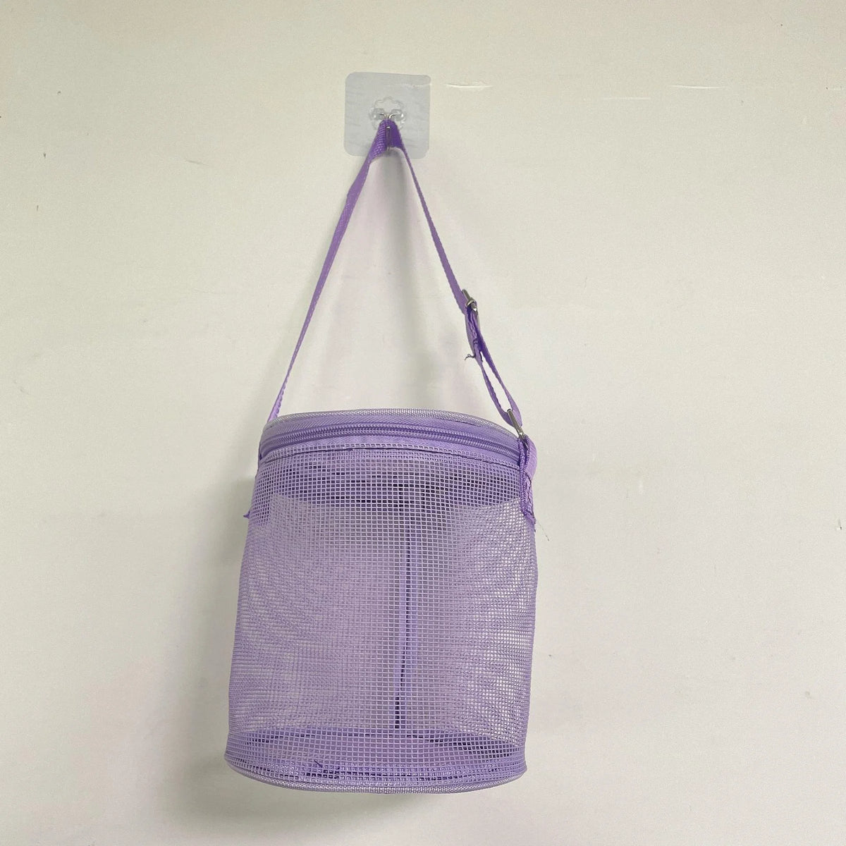 Net Yarn Shell Storage Bag | Sophisticated Three-Dimensional Circle Beach Bucket | Elegant Dredging Toy Collection Bag | High-Quality Polyester Mesh Finishing Pouch with "Dignified" Barrel Shape Luxegan