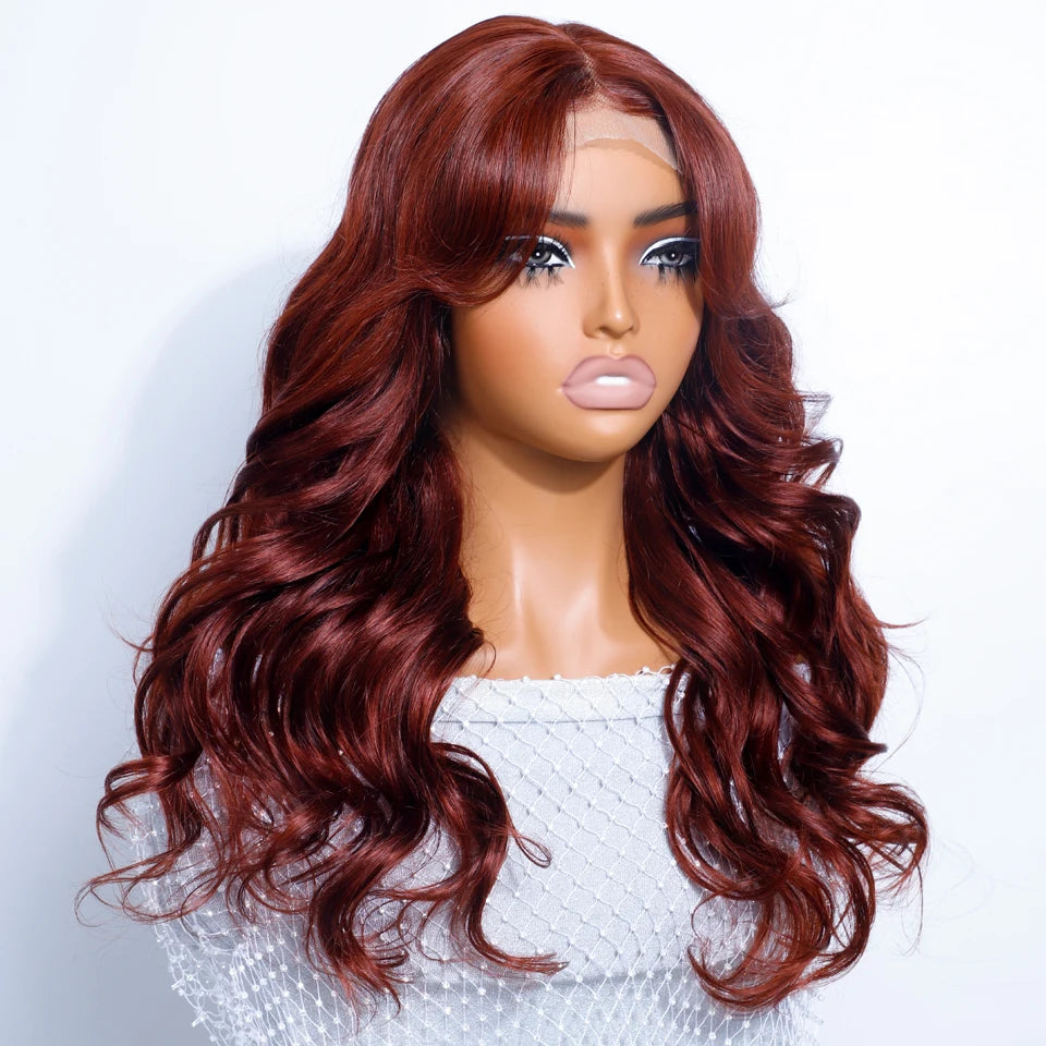 180% Density 1B/27 Ombre Highlight Body Wave Wig | 4x4 Transparent Lace Front Human Hair (Pre-Plucked) Luxegan