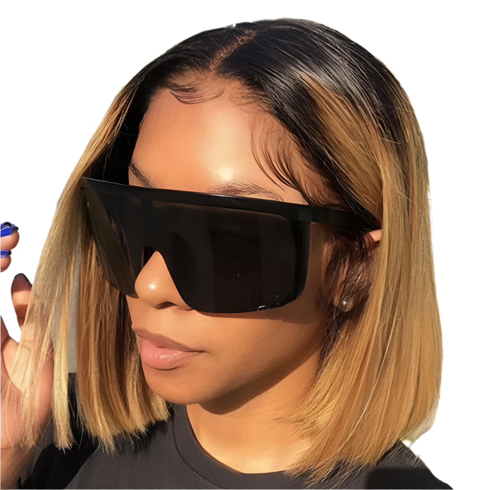 180% Density Honey Blonde Bob Wig | Straight T-Part Lace Front Brazilian Human Hair Luxegan