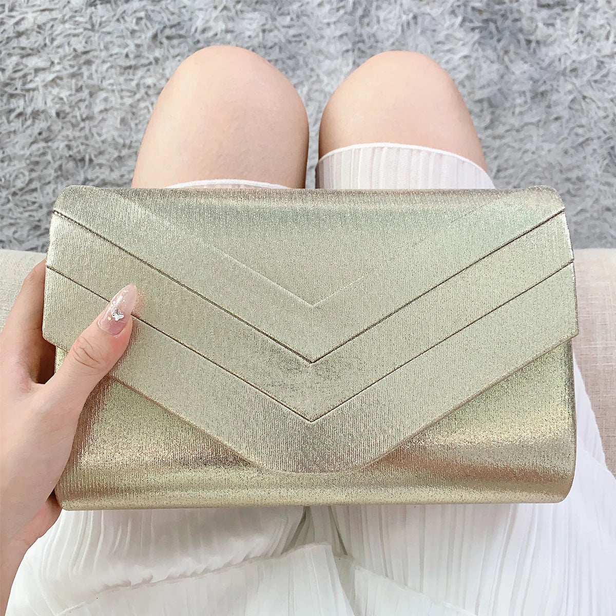 Luxury Evening Bag | Elegant & Quiet Luxurious Metal Trimmed Velvet Bag Luxegan