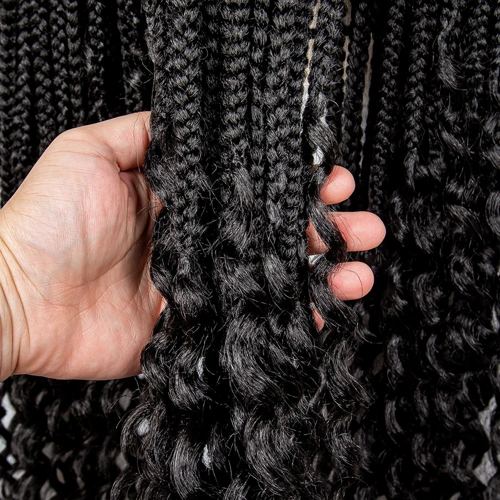 KIMA Goddess Box Braids Wig | Curly Accents | Full Lace Luxegan