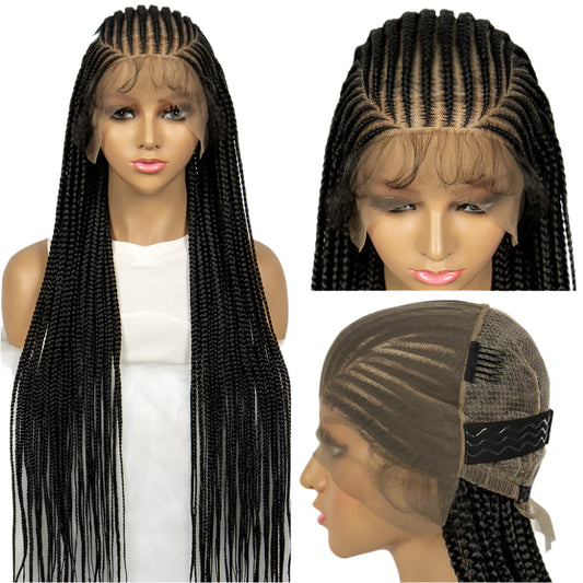 Fulani Cornrow Box Braids Wig | Full Lace | Baby Hair | Black Women Luxegan