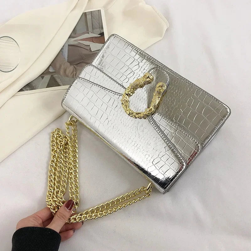 Hot Sale: New Crocodile Pattern Women's Bag | Simple Chain Crossbody & High-End Handbag Luxegan